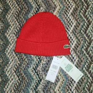 Lacoste Red Beanie
